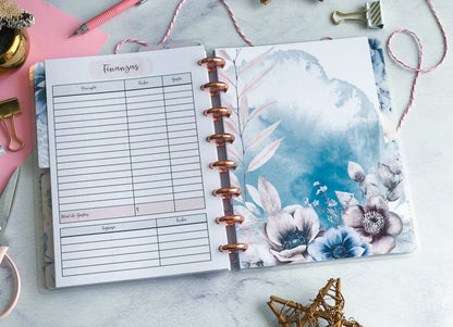 Planner de discos A5 Floral Blue