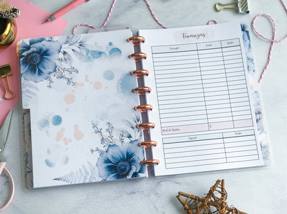 Planner de discos A5 Floral Blue